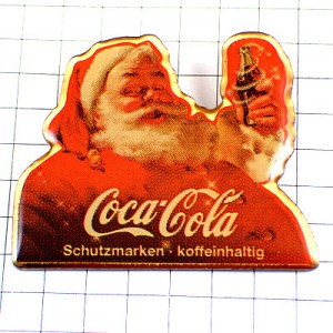 ピンバッジ・クリスマスのサンタクロースとコカコーラ瓶