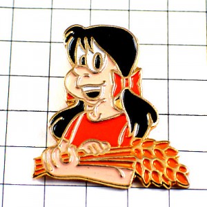 ピンバッジ・小麦の穂を抱える女の子 WHEAT ASTERIX OBELIX GAULOIS FRANCE