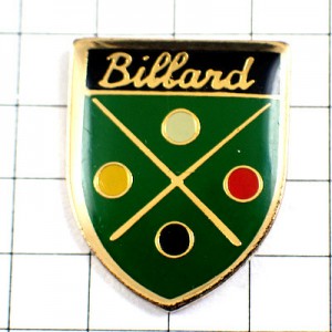 ピンバッジ・ビリヤード球４色の紋章 BILLIARD SNOOKER BILLARD FRANCE