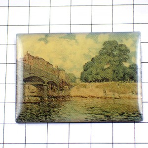 ピンバッジ・シスレー画『ハンプトン・コートの橋』 ALFRED-SISLEY ENGLAND LE-PONT-DE-HAMPTON-COURT FRANCE