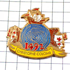 ピンバッジ・コロンブス1492年大航海時代の帆船 CHRISTOPHER-COLUMBUS AMERICA-1492 SANTA-MARIA