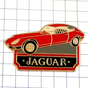 ピンバッジ・ジャガー車オールドカー赤 JAGUAR ENGLAND