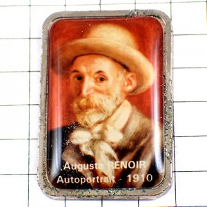 ピンバッジ・画家ルノワール自画像 AUGUSTE-RENOIR