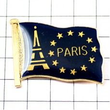 ピンバッジ・パリ欧州旗ユーロ星エッフェル塔EU欧州連合 EIFFEL-TOWER FLAG PARIS FRANCE EUROPE