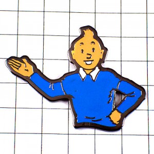 ピンバッジ・タンタンの冒険旅行バンドデシネ漫画 TINTIN HELLO HERGE