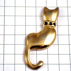 ピンバッジ・金色ネコ猫の後ろ姿 CHAT YVES-ROCHER FRANCE