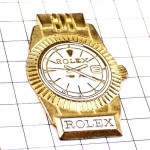 ピンバッジ・ロレックス金色の腕時計ゴールド白い文字盤ROLEX SWISS