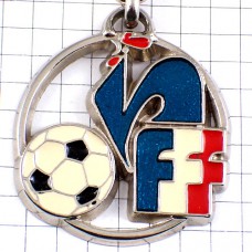 キーホルダー・サッカー球ニワトリ雄鶏 FFF FEDERATION-FRANCAISE-DE-FOOTBALL