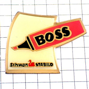 ピンバッジ・蛍光ペン筆記具ピンク色スタビロスワン文房具 STABILO-BOSS