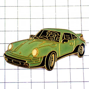 ピンバッジ・ポルシェ９１１車グリーン緑