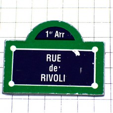 ピンバッジ・リヴォリ通りパリ１区住所表記 RUE-DE-RIVOLI PARIS