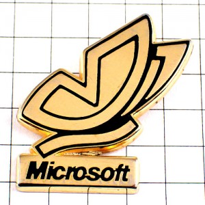 ピンバッジ・金色ゴールド蝶々マイクロソフト社 MICROSOFT USA