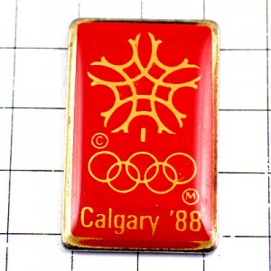 ピンバッジ・カルガリー五輪オリンピック赤カナダ1988年ビンテージ中古品 CALGARY-1988 CANADA