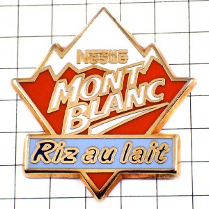 ピンバッジ・モンブラン山ネスレのお菓子 MONT-BLANC NESTLE RIZ-AU-LAIT