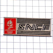 ピンバッジ・SNCF国有鉄道アルベールビル冬季五輪オリンピック赤ビンテージ中古品