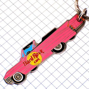 キーホルダー・ハードロックカフェ店ピンク色のキャディラック車 HARD-ROCK-CAFE HRC PINK-CADILLAC CADILLAC USA