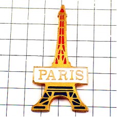 ピンバッジ・エッフェル塔パリ青白赤トリコロール国旗色 EIFFEL-TOWER PARIS FRANCE