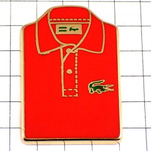 ピンバッジ・ラコステの赤いポロシャツ服 LACOSTE