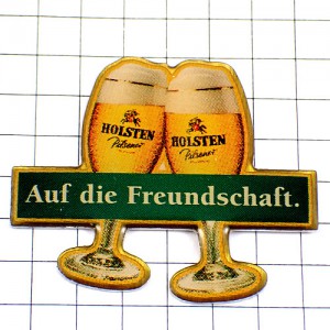 ピンバッジ・ビールで乾杯するホルステン独ドイツ産 HOLSTEN BEER GERMANY DEUTSCHLAND