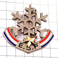 ブローチ・雪の結晶と星１つスキー学校 ESF ECOLE-DU-SKI-FRANCAIS FRANCE