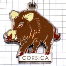 キーホルダー・コルシカ島のイノシシ猪 WILDPIG CORSICA FRANCE