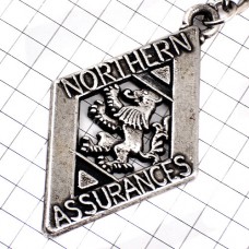 キーホルダー・ライオンの紋章ノーザン保険シルバー銀色 NORTHERN-ASSURANCES FRANCE