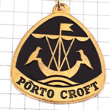 キーホルダー・舳先の鳥ボートワイン酒ポルトクロフト大航海時代の帆船ポルトガル語 PORTO-CROFT PORTO PORTUGAL