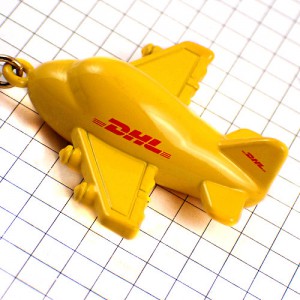 キーホルダー・国際宅急便ＤＨＬ黄色い飛行機 DHL