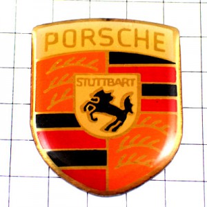 ピンバッジ・ポルシェ車エンブレム黒馬 PORSCHE GERMANY