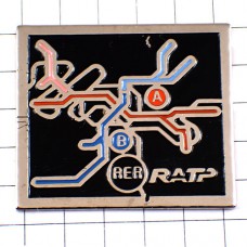 ピンバッジ・パリ交通公団RATP鉄道ＡＢ線路線図