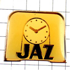 ピンバッジ・ＪＡＺ時計の文字盤１０時８分 JAZ FRANCE