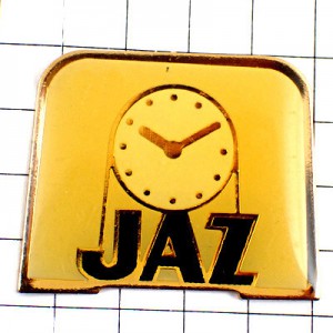 ピンバッジ・ＪＡＺ時計の文字盤１０時８分 JAZ FRANCE