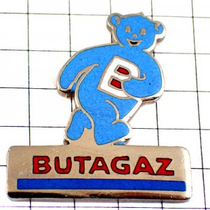 ピンバッジ・Ｂビュタガス青い熊 BUTAGAZ FRANCE