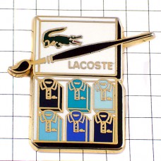 ピンバッジ・ラコステ青系ポロシャツ絵の具の筆 LACOSTE