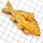 ピンバッジ・金色の魚フィッシング釣り