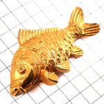 ピンバッジ・金色の魚フィッシング釣り