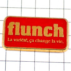 お買得ピンバッジ・フランチ赤に金文字 FLUNCH CAFETERIA FRANCE