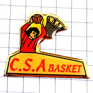 ピンバッジ・バスケットボール選手ゴール球 CSA BASKETBALL