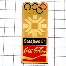 ピンバッジ・サラエボ1984年オリンピック五輪コカコーラ飲物ビンテージ中古品