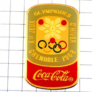 ピンバッジ・グルノーブル五輪コカコーラ冬季オリンピック1968年ビンテージ中古品