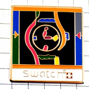 ピンバッジ・スウォッチ時計カラフル色どり SWATCH SWISS 