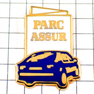 ピンバッジ・ブルー青い車と保険 PARC-ASSUR FRANCE