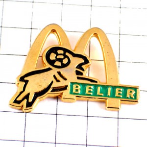 ピンバッジ・マクドナルドＭ星占い牡羊座おひつじ座 MC-DONALDS BELIER