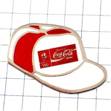 ピンバッジ・コカコーラ野球帽アルベールビル五輪オリンピック冬季ビンテージ中古品 COCA-COLA