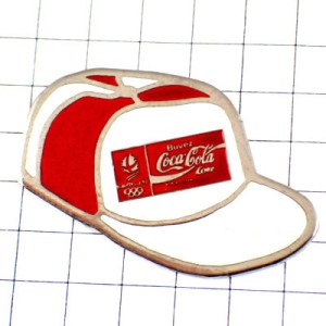 ピンバッジ・コカコーラ野球帽アルベールビル五輪オリンピック冬季ビンテージ中古品 COCA-COLA