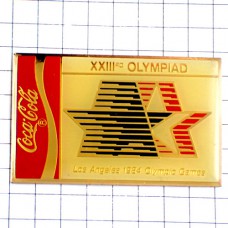 ピンバッジ・ロサンジェルス五輪オリンピック星コカコーラ1984年ビンテージ中古品 LOS-ANGELES-1984  USA COCA-COLA