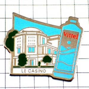 ピンバッジ・ヴィッテル水ペットボトルとカジノ賭博場 VITTEL CASINO