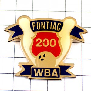 ピンバッジ・ボウリングのピン２本と球ボール200/ＷＢＡ  PONTIAC