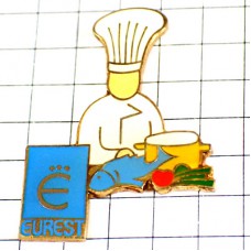 ピンバッジ・ユーロ魚料理シェフ料理人コックさん EUREST FRANCE