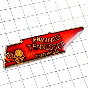 ピンバッジ・テネシー州ナッシュビル町アメリカ/USA地図型 TENNESSEE STATE MAP NASHVILLE